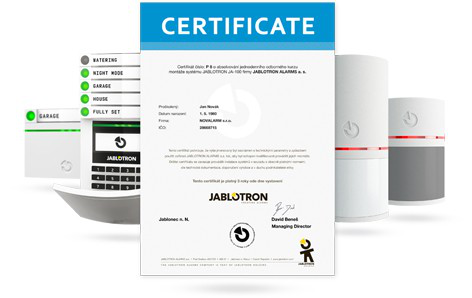 Jablotron Certificate